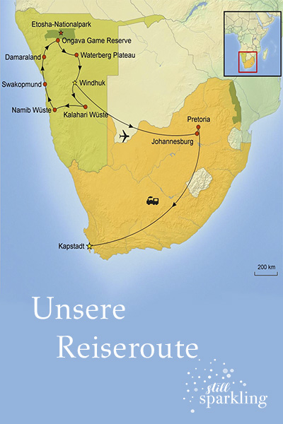 Reiseroute Namibia Rundreise Martina Klein Still Sparkling