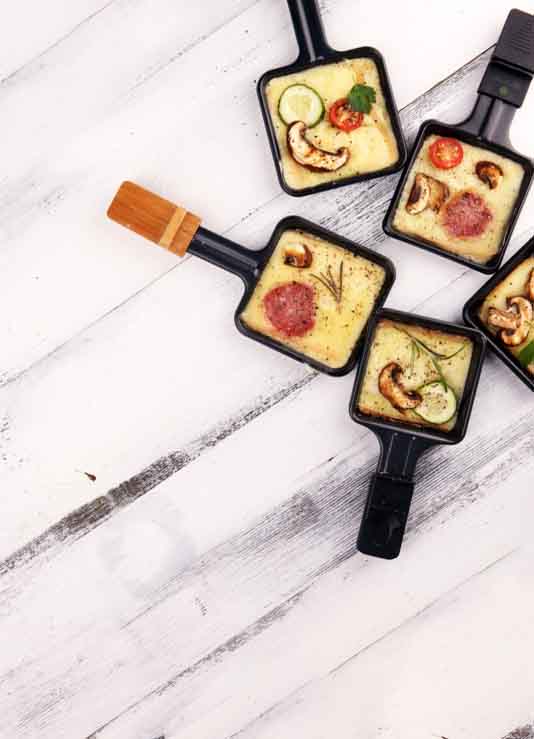 fünf kreative Rezept für Raclette