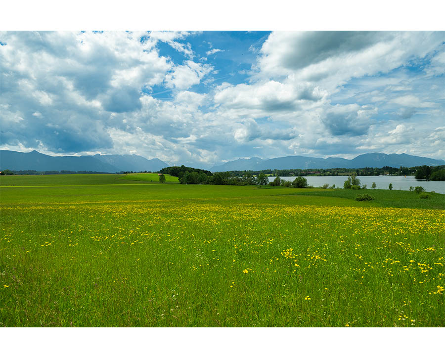 Das Blaue Land - Blick über die Landschaft und den Riegsee